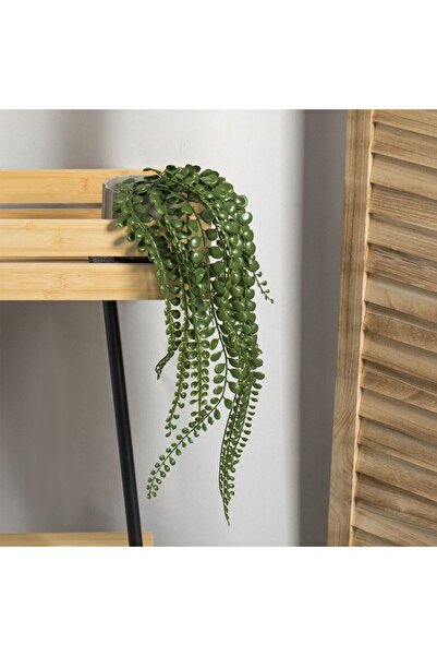 OEM Decorative Plastic Pot Taupe with Artificial Draining Plant Ø8x40cm