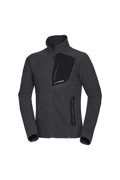 NORTHFINDER Bluza fleece melange de trekking pentru barbati Bellamy black