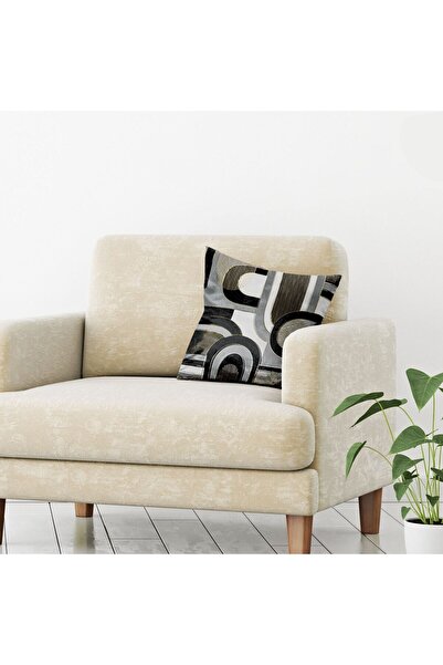 OEM Decorative Pillow Grey Velvet Gold Foil with Abstract Design 45x45cm