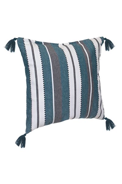 OEM Perna de Vara Ecru Franjuri Petrol 40x40cm