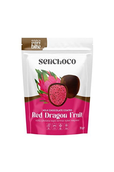 SENChOCO Sütlü Çikolata Kaplı Dondurularak Kurutulmuş Kırmızı Ejder Meyvesi 70 g