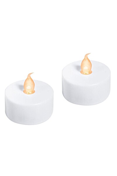 OEM LED Pill Candle with Battery & Yellow Flame Ø4x4cm - 2pcs