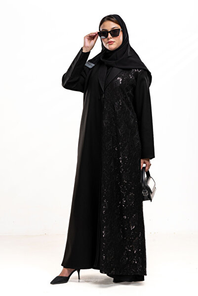 Hasnaa Abaya عباية مهرة باللون الاسود