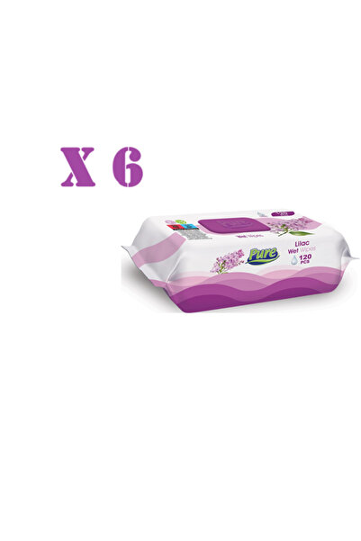Pure x 6 PREMIUM 120 Servetele Umede Liliac
