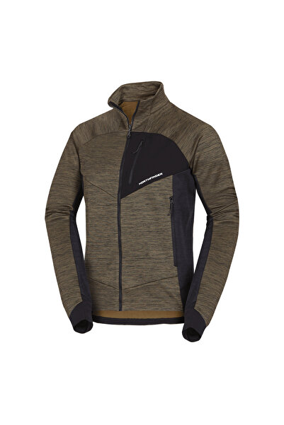 NORTHFINDER Pulover trekking melange barbati Juliste blackdarkgreen