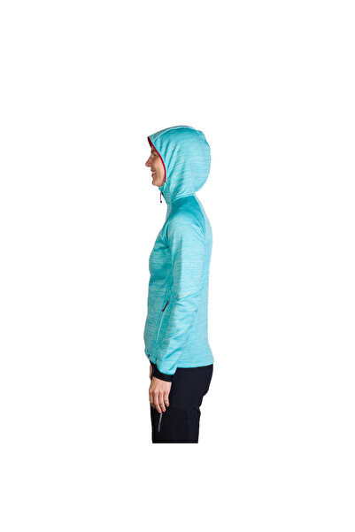 NORTHFINDER Bluza fleece melange cu gluga pentru femei Buin lightblue