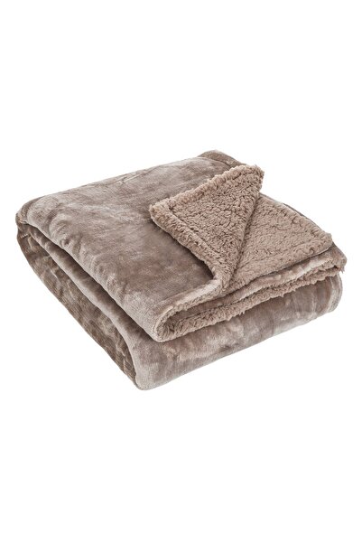 OEM Blanket - Decorative Velvet Brown Sherpa Throw for Armchair 160x130cm