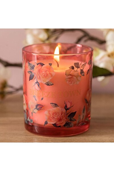 OEM White Scented Candle with Rose Aroma in Pink Container Ø7x8cm