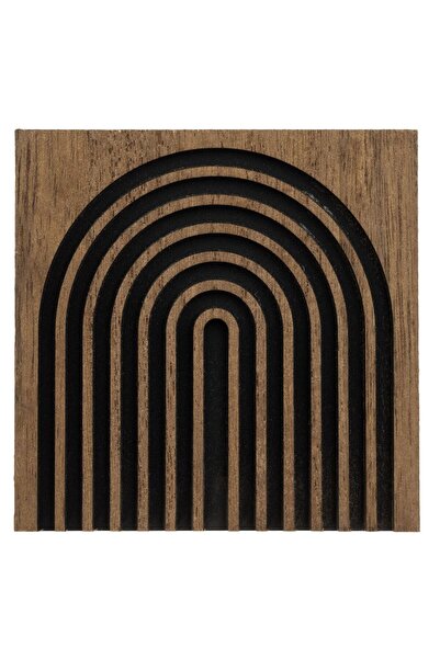 OEM Brown Black Rainbow Wooden Cup Holder 11x0.5x11cm