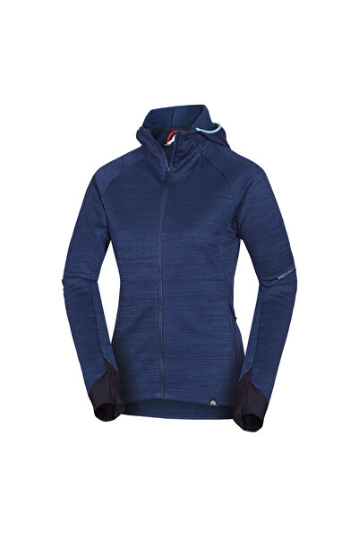 NORTHFINDER Bluza fleece melange cu gluga pentru femei Buin melangeblue