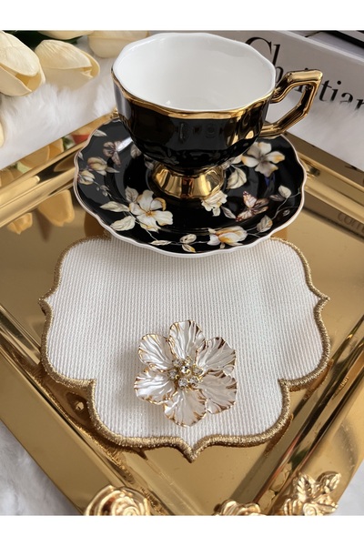 KUMSAL ÇEYİZ 2 Adet Sunumluk Peçete,Kokteyl Peçete,Kahve Yanı Sunum Peçetesi,...