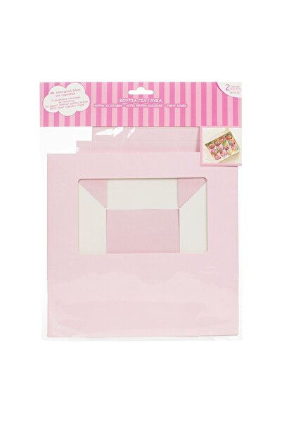 OEM Cutii din Carton Roz cu Fereastra pentru 6 Cupcakes 24x17x7.5cm - 2buc