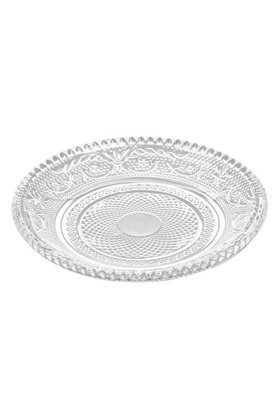 OEM Transparent Carved Glass Dessert Plate Ø15cm