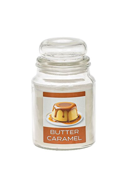 OEM White Scented Candle with Butter Caramel Aroma in Container with Lid Ø9.5...