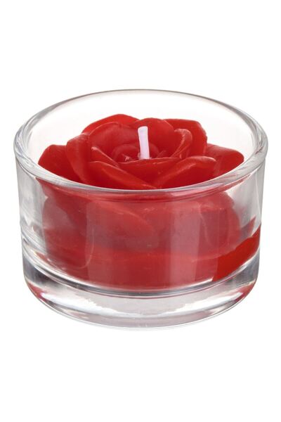 OEM 3D Red Rose Candle in Glass Cup 5x3.2cm