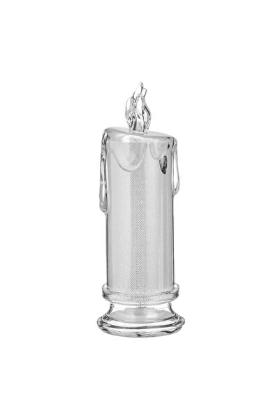 OEM Transparent Decorative Candle with Frosty Droplet Pattern Batteries & Warm White LED Ø6.5x18cm