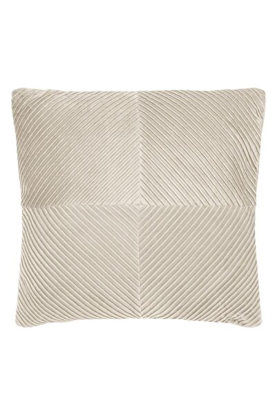 OEM Decorative Winter Pillow Ecru Velvet with Embossed Stripes 45x45cm