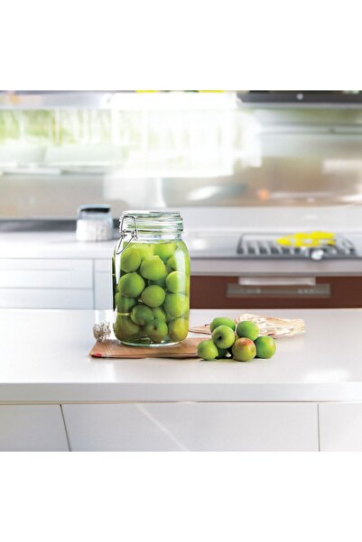 OEM Transparent Glass Jar with Sealing Lid 1L