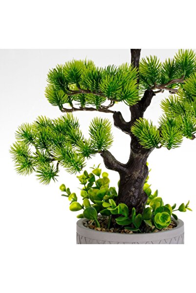 OEM Ghiveci Decorativ Gri cu Planta Artificiala Bonsai Ø15x50cm