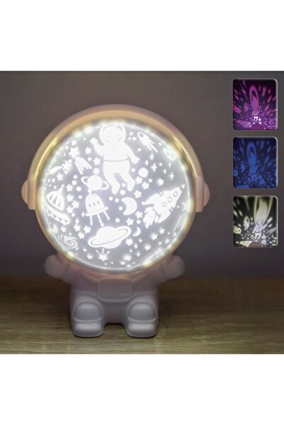 OEM Proiector LED Model Astronaut cu Picior Cablu USB Ø11x12cm