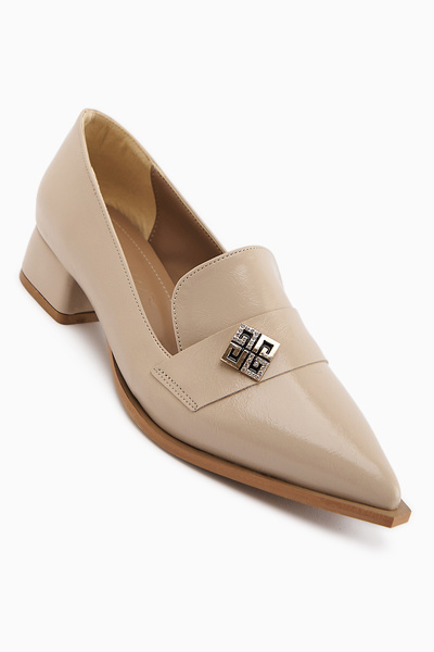 Limoya Pantofi de damă cu toc mic Jaklin bej cu vârf ascuțit