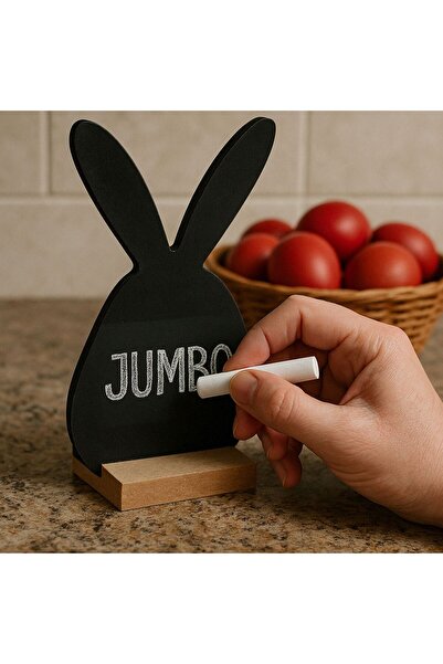 OEM Decorative Blackboard Bunny Pattern with Wooden Base & Chalk 9x5x16cm
