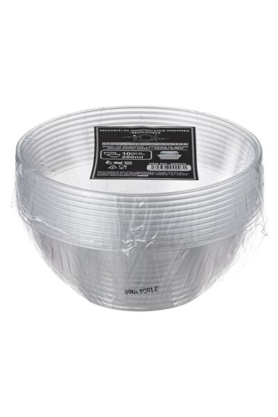 OEM Set of Reusable Transparent Plastic Bowls 280ml - 10pcs