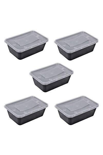 OEM Transparent Black Food Containers 750ml - 5pcs