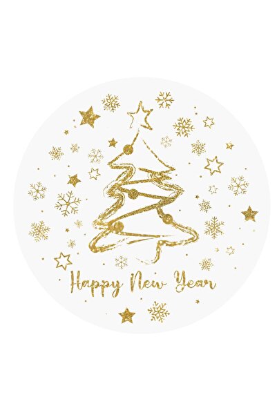 OEM Christmas Tree Star Snowflake Cake Stencil "Happy New Year" Ø25cm