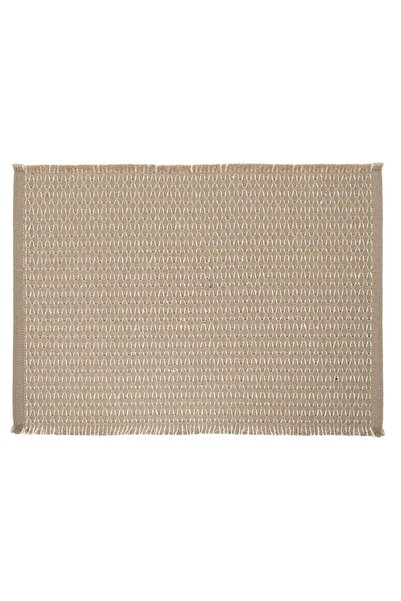 OEM Beige Cotton Placemat White Pattern 42x30cm