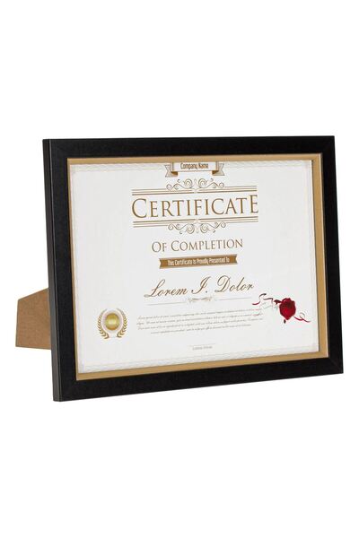 OEM Rama Foto Decorativa A4 cu Cadru Dublu Auriu Negru 21x30cm