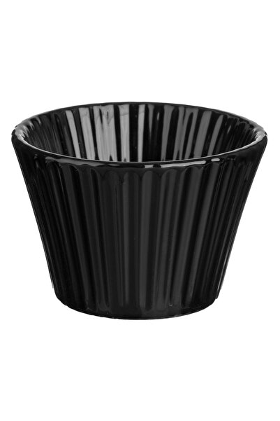 OEM Black Striped Ceramic Sauce & Snack Bowl 95ml