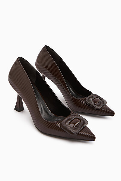 Limoya Hiam Brown Buckle Women's Heeled Shoes