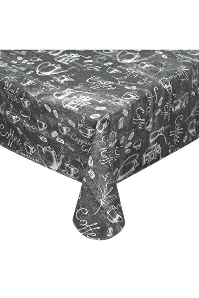 OEM Laminated Tablecloth Grey Coffee Tea 180x140cm