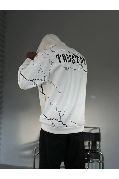 REX MODA Yıldırım Desenli Oversize Unisex Sweatshirt