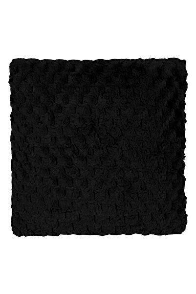 OEM Black Faux Fur Decorative Pillow with Embossed Pattern for Sofa 60x60cm