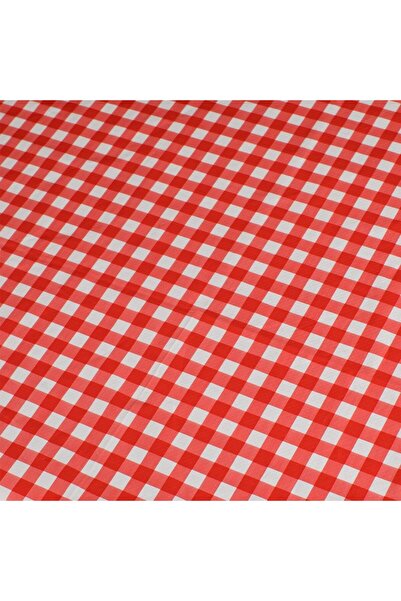 OEM Red Checkered Plastic Tablecloth 214x137cm