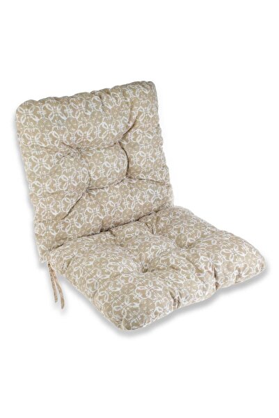 OEM Beige Tiles Outdoor Chair Cushion with Backrest 100x50cm