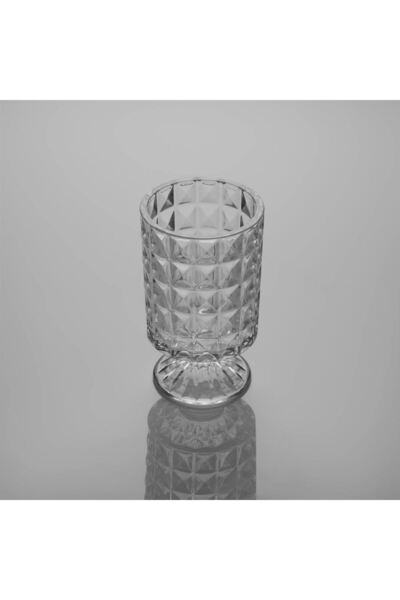 OEM Decorative Transparent Glass Vase with Diamond Base Ø10.5x18cm