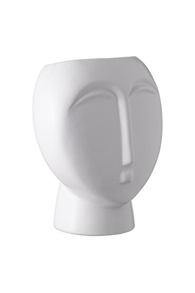 OEM Decorative Ceramic Vase White Face 17x13.7x21.6cm