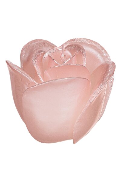 OEM 3D Pink Rose Candle with Glitter 12x12x9cm