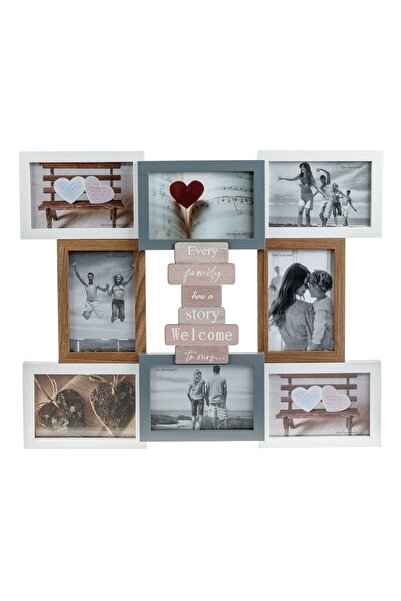 OEM Rama Foto Decorativa din Lemn "Every Family..." (8 poze) 50x42x4cm
