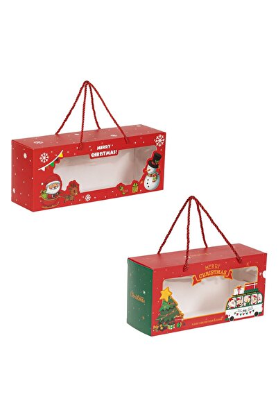 OEM Cardboard Boxes with Christmas Patterns & Window for Cookies 32x13x9cm & 26x13x9cm- 2pcs