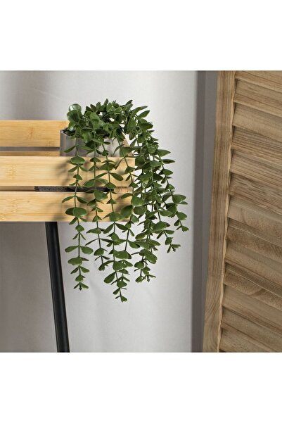 OEM Decorative Plastic Pot Taupe with Artificial Draining Plant Ø8x25cm