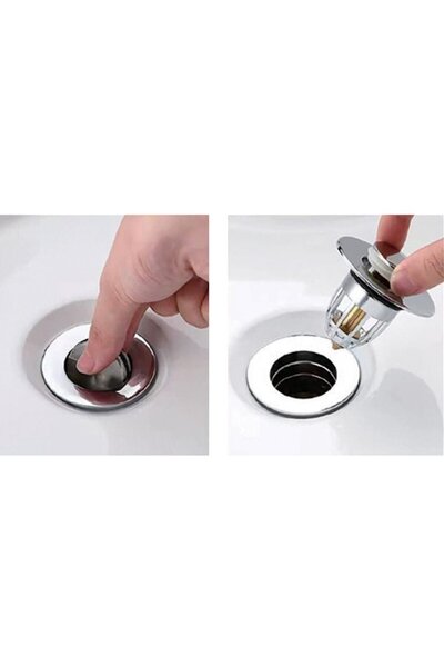 OEM Silver Sink Drain Plug - Washbasin Ø3.4-4cm