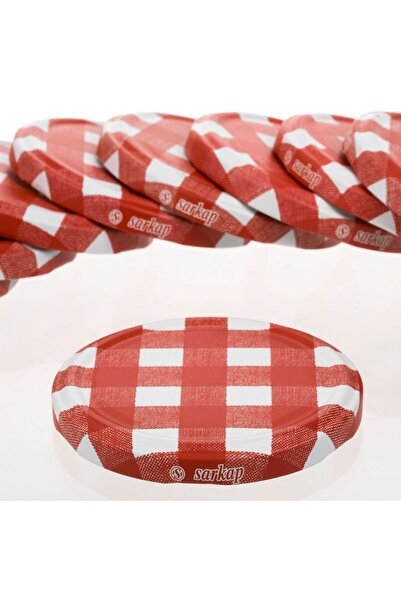 OEM Metal Lids with Red Checkered Thread Ø8.2cm - 8pcs