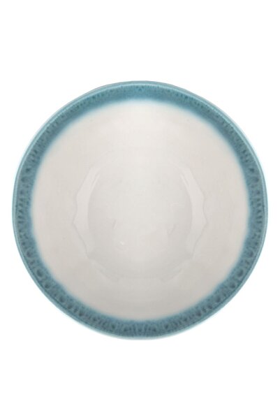 OEM White Bowl with Turquoise Rim "" 1.7L