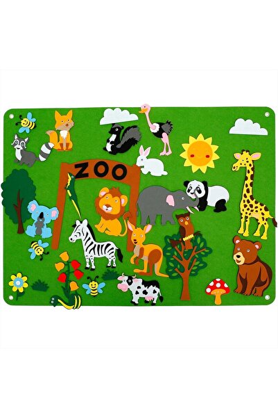 OEM Tablă de activități pentru copii, fetru, 104 x 74,9 cm, 32 de piese temat...