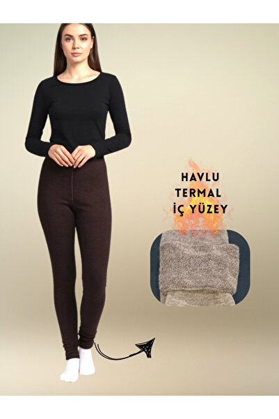 Ervanur Kadın Havlu Tayt Kışlık Kalın