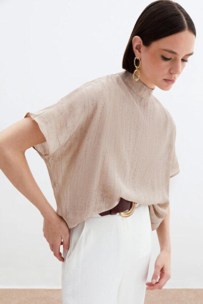 Sateen Bluză casual cu model - bej